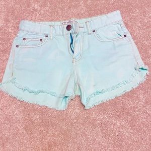Free People Sky Blue Denim Shorts